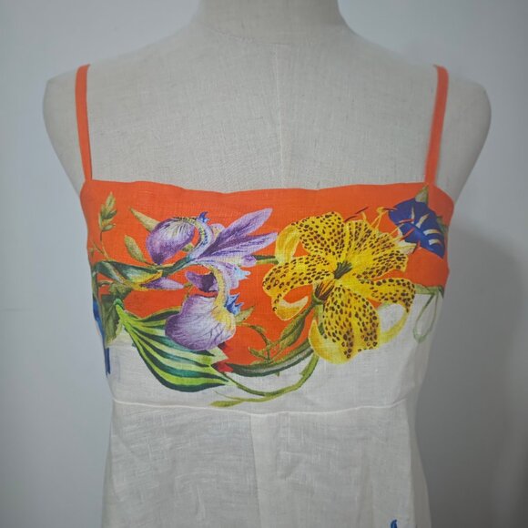 Alemais Erames floral pattern square-necked linen halter dress - Picture 5 of 12